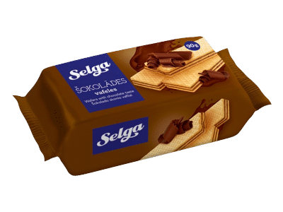 Vafliai SELGA, šokolado skonio, 90 g