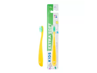 WOOM dantų šepetėlis vaikams KIDS EXTRA SOFT, įvairių spalvų, 1 vnt.