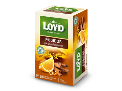 Raudonoji arbata apelsinų cinamono skonio LOYD LDS, 20 vnt.