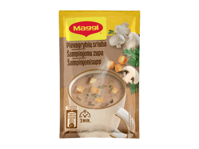 Tirpi pievagrybių sriuba MAGGI 5 MINUTES su skrebučiais, 16 g