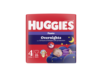 Sauskelnės HUGGIES OVERNIGHTS S4, 26 vnt., 26 vnt.