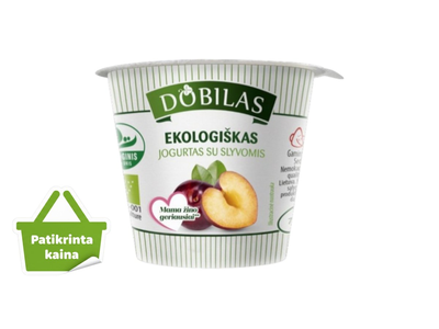 ** Dobilas Ekologiškas jogurtas su slyvomis 3,1% rieb., 125 g