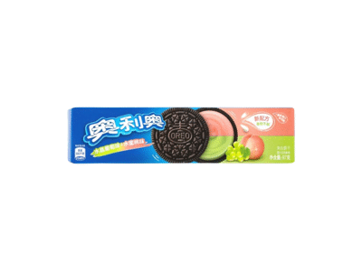 Sausainiai OREO, vynuogių ir persikų skonio, 97 g