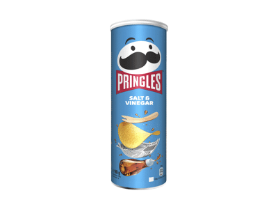 Traškučiai PRINGLES, druskos ir acto skonio, 165 g