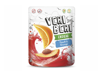 Persikų ir apelsinų juostelės VERI BERI, 50 g