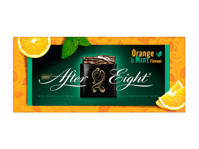 Juodojo šokolado plokštelės AFTER EIGHT, apelsinų skonio, 200 g
