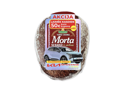 ** Morta Tamsi duona su raugu ir medumi, 500 g