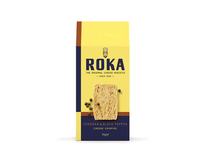 Sūrio trapučiai ROKA Cheddar, su juodaisiais pipirais, 70 g