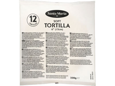 Tortilijos 6" SANTA MARIA, 15 cm, 12 vnt., 330 g