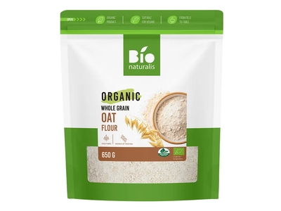 Ekologiški visų grūdo dalių avižų miltai BIONATURALIS, 650 g 