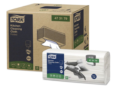 Virtuvinės šluostės TORK W4, baltos, 75 vnt. 473179
