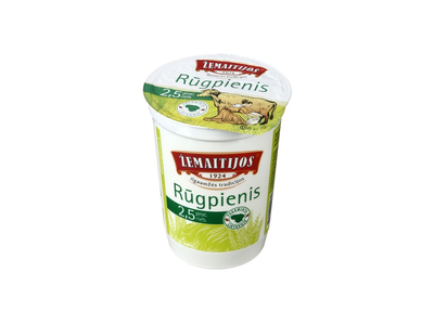ŽEMAITIJOS rūgpienis, 2,5 % rieb., 500 g