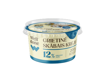 Grietinė WELL DONE, 12 % rieb., 200 g