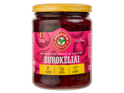 Konservuoti burokėliai KĖDAINIŲ, obuolių sultyse, 480 g / 265 g