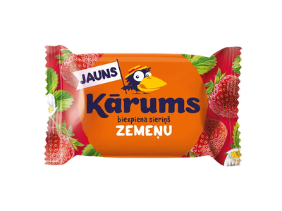 Glaistytas sūrelis KARUMS, braškių skonio, 23,2 % rieb., 45 g