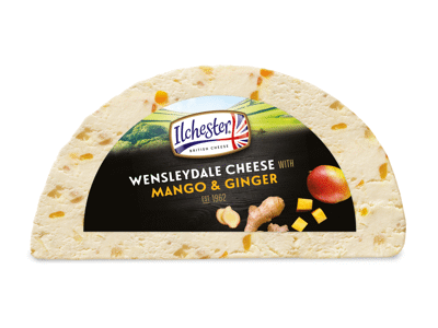 Sūris su mangais ir imbierais WENSLEYDALE, 35 % rieb. s. m., 1 kg