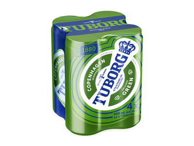 Alus TUBORG, 4,6 %, 4 x 0,5 l