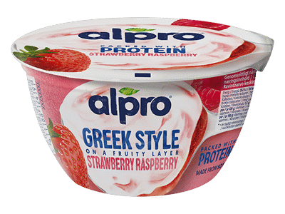 Fermentuotas sojų produktas ALPRO, braškių ir aviečių skonio, 150 g