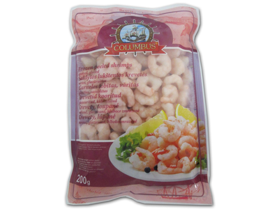 Šaldytos virtos lukštentos krevetės COLUMBUS, 200g