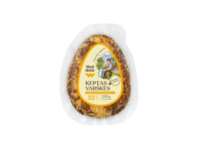 Keptas varškės sūris WELL DONE, 22 % rieb., 230 g
