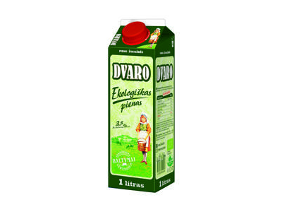 Ekologiškas DVARO pienas ne mažiau kaip 3,5 % rieb., pasterizuotas, 1l