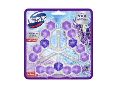 Tualeto gaiviklis ir valiklis DOMESTOS LAVENDER, 3 x 50 g, 150 g