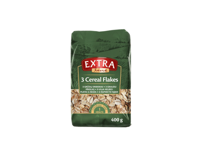Trijų grūdų dribsniai EXTRA LINE, 400 g
