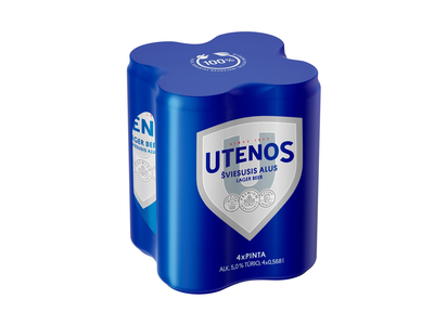 UTENOS alus AUKSINIS, 5 %, 0,568 l x 4 vnt.