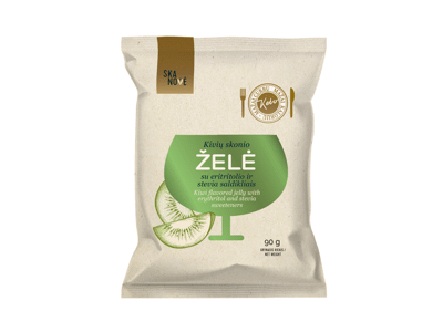 Kivių skonio želė su stevijų saldikliais SKANOVĖ, 90 g