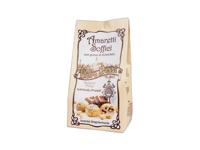 Sausainiai PIETRO ROSSI Mini Amaretti, su šokolado gabaliukais, 150 g