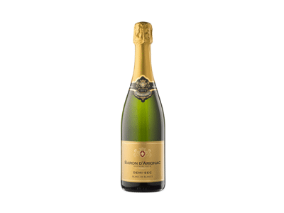 Putojantis baltasis pusiau sausas vynas BARON D'ARIGNAC, 750 ml