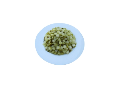 Marinuoti agurkai, kubeliais su cukrumi, 10x10x10 mm,10,7 kg / 6 kg