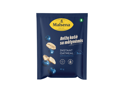 Greitai paruošiama avižinė košė MALSENA (su mėlynėmis), 45 g