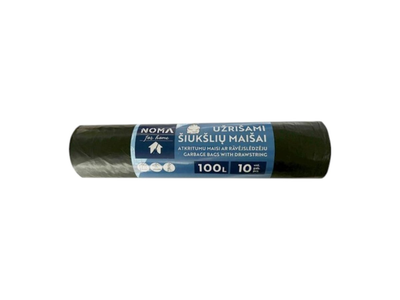 Užrišami šiukšlių maišai NOMA for HOME, LDPE, 100l, 10vnt