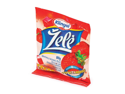 Braškių skonio želė KLINGAI, 80 g