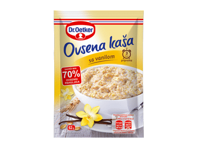 Greitai paruošiama avižinė košė DR. OETKER su vanile, 62 g