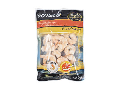 Šaldytos, nuplikytos karališkosios krevetės NOWACO, 225 g