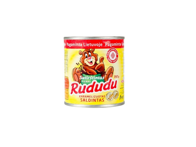 Karamelizuotas saldintas sutirštintas pienas RUDUDU, 397g