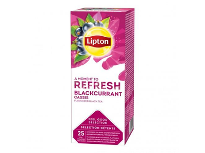 Juodoji arbata LIPTON, su juodaisiais serbentais, 25 vnt. x 1,6 g.
