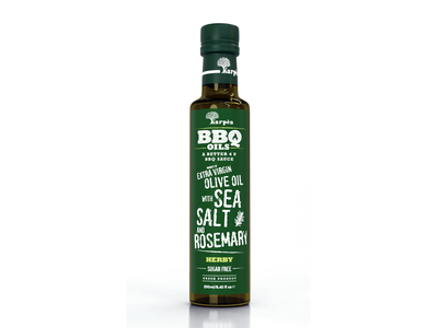 Alyvuogių aliejus KARPEA, BBQ, extra virgin, su jūros druska, rozmarinais, 250 ml