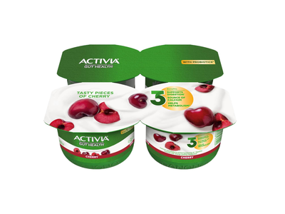 Jogurtas su vyšniomis ACTIVIA, 4 x 120 g, 2,9 % rieb., 480 g