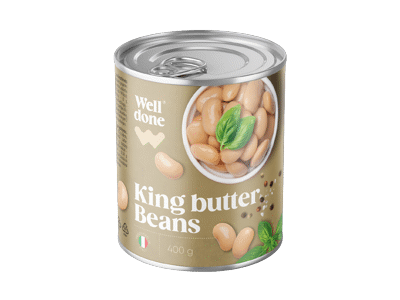Konservuotos sviestinės pupelės WELL DONE, 400 g