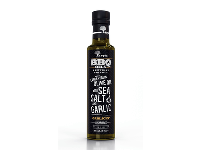 Alyvuogių aliejus KARPEA, BBQ, extra virgin, su rūkyta jūros druska, česnaku 250 ml