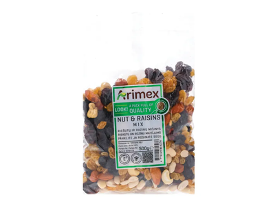 Riešutų ir razinų mišinys ARIMEX, 500 g