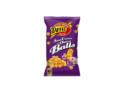 Traškučiai TAFFEL SOURCREAM & ONION BALLS, 165 g
