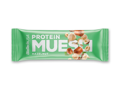 Baltyminis batonėlis BioTechUSA Muesli Bar, su lazdyno riešutais, 30 g