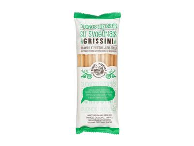 BIRŽŲ DUONOS lazdelės su svogūnais GRISSINI, 125 g