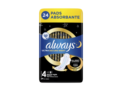 Higieniniai paketai ALWAYS Ultra Secure Night, S4, 24 vnt.