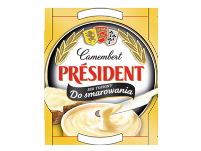 Lydytas sūris PRESIDENT, Camembert Spreadable, 120 g