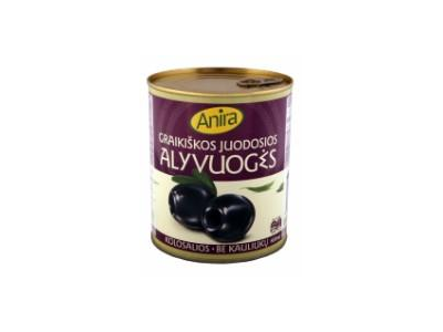 Alyvuogės ANIRA, graikiškos, juodosios, be kauliukų, L dydis, 820 g/380 g